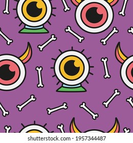 hand drawn halloween doodle cartoon pattern design
