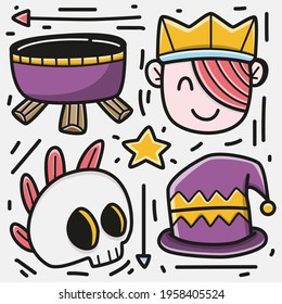 hand drawn halloween doodle cartoon design