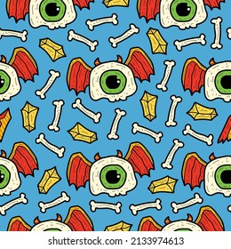 hand drawn halloween doodle cartoon pattern design