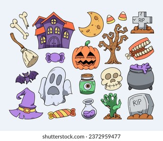 Hand Drawn Halloween Doodle Illustration