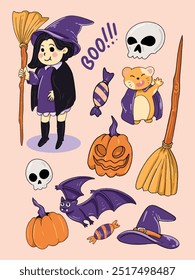 Hand Drawn Halloween Element Set