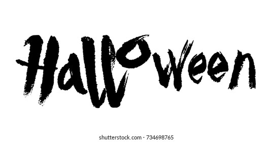 Hand drawn Halloween font. Vintage brush style
