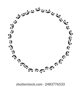 Hand drawn halloween frame template design