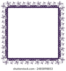 Hand drawn halloween frame template design.