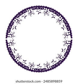 Hand drawn halloween frame template design.