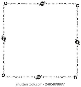Hand drawn halloween frame template design.
