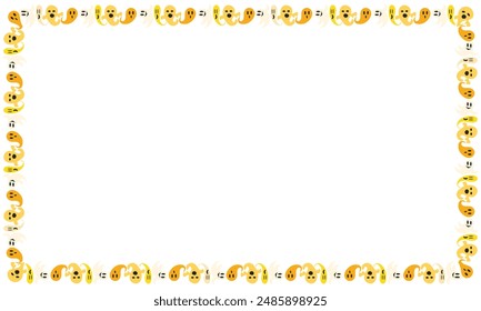 Hand drawn halloween frame template design.