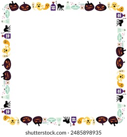 Handgezeichnete Halloween Frame Vorlage Design.