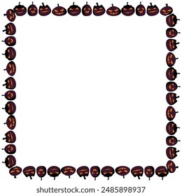 Hand drawn halloween frame template design.