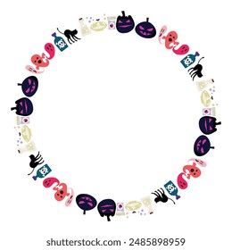 Hand drawn halloween frame template design.