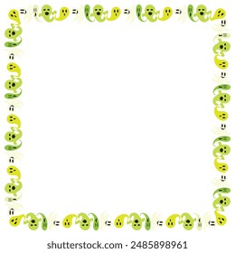 Hand drawn halloween frame template design.