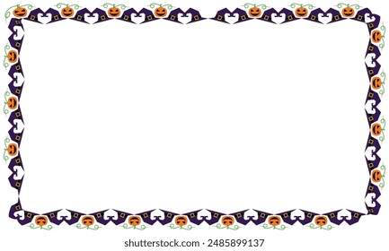 Hand drawn halloween frame template design.