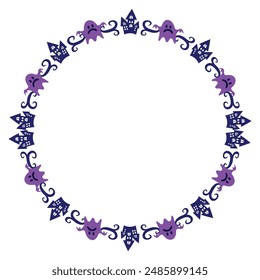 Hand drawn halloween frame template design.