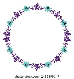 Hand drawn halloween frame template design.
