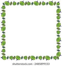 Hand drawn halloween frame template design.