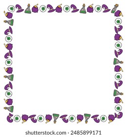 Hand drawn halloween frame template design.