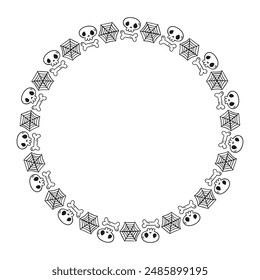 Hand drawn halloween frame template design.