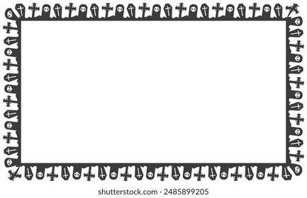 Hand drawn halloween frame template design.
