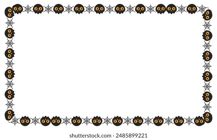 Hand drawn halloween frame template design.