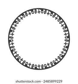 Hand drawn halloween frame template design.