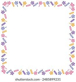 Hand drawn halloween frame template design.