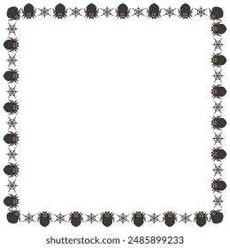 Hand drawn halloween frame template design.