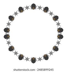 Hand drawn halloween frame template design.
