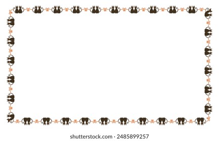 Hand drawn halloween frame template design.