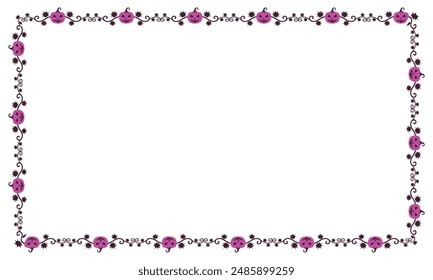 Hand drawn halloween frame template design.