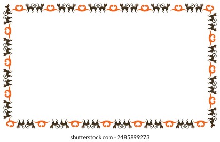 Hand drawn halloween frame template design.