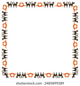 Hand drawn halloween frame template design.
