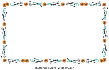 Hand drawn halloween frame template design.