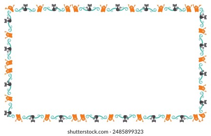 Hand drawn halloween frame template design.