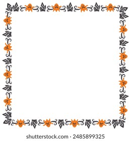 Hand drawn halloween frame template design.