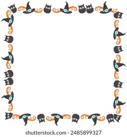 Hand drawn halloween frame template design.