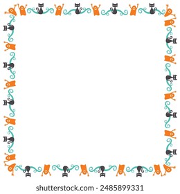 Hand drawn halloween frame template design.