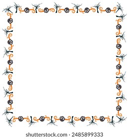 Hand drawn halloween frame template design.