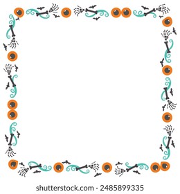 Hand drawn halloween frame template design.