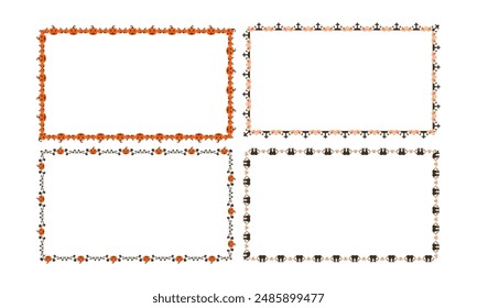 Hand drawn halloween frame template design collection.