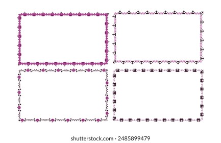 Hand drawn halloween frame template design collection.