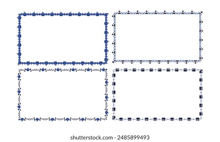 Hand drawn halloween frame template design collection.