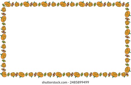 Hand drawn halloween frame template design.