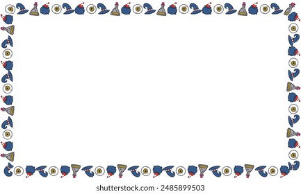 Hand drawn halloween frame template design.