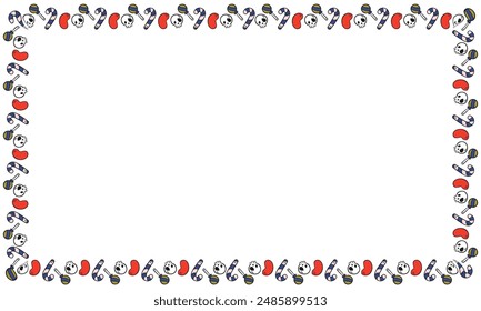 Hand drawn halloween frame template design.