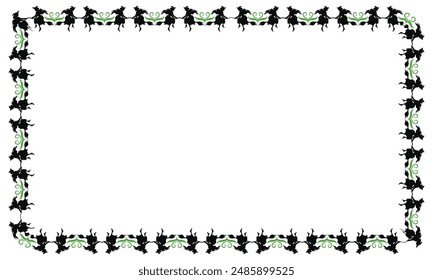 Hand drawn halloween frame template design.
