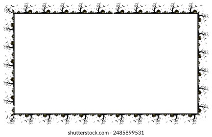 Hand drawn halloween frame template design.