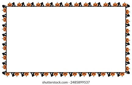 Hand drawn halloween frame template design.