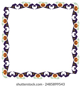 Hand drawn halloween frame template design.