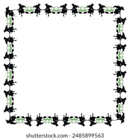 Hand drawn halloween frame template design.
