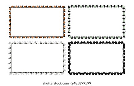 Handgezeichnete Halloween Frame Vorlage Design Kollektion.